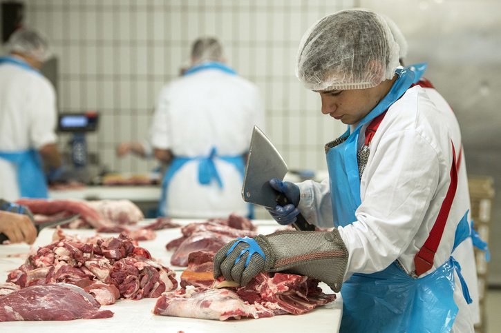 Greenpeace Suisse poursuit son combat contre la construction projetée d'un abattoir de volailles Micarna, du groupe Migros, à St-Aubin (FR) © KEYSTONE