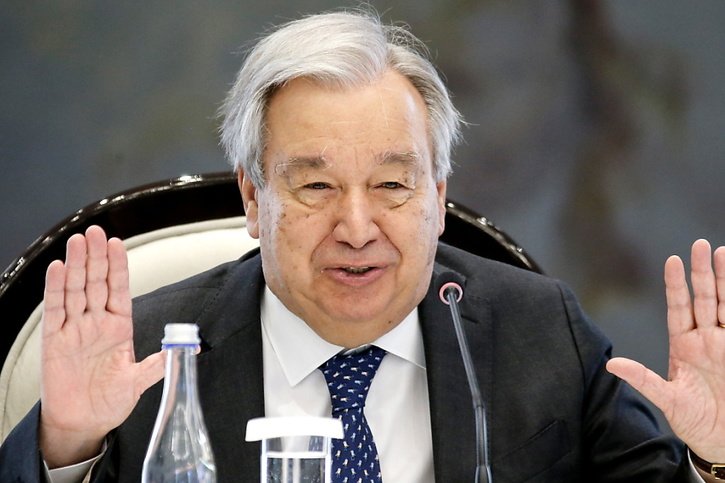 Le secrétaire général de l'ONU Antonio Guterres, par la voie de son porte-parole, s'est alarmé des récentes attaques au Proche-Orient. © KEYSTONE/EPA/IGOR KOVALENKO