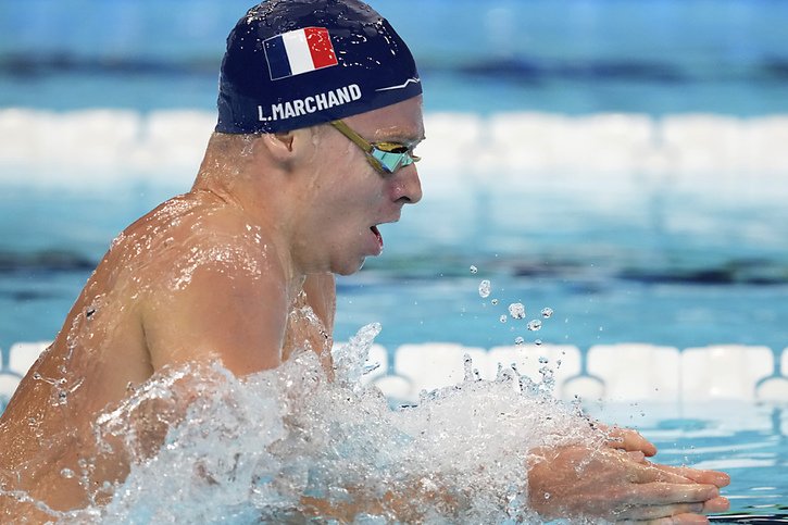 Léon Marchand a remporté les quatre courses individuelles qu'il a disputées à Paris 2024 © KEYSTONE/AP/Ashley Landis