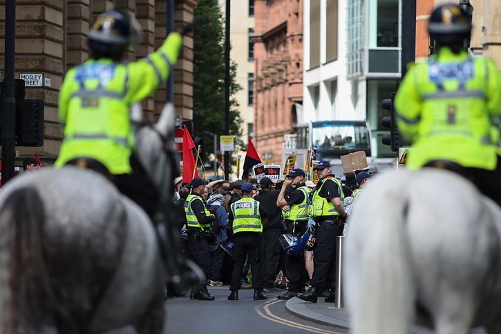 La police a renforcé ses moyens mobilisés. © KEYSTONE/EPA/STR